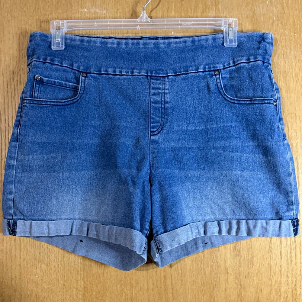 Sag Harbor Denim Blue Denim Bermuda Pull-On Cuffed 5-Pocket Shorts Women's XL
